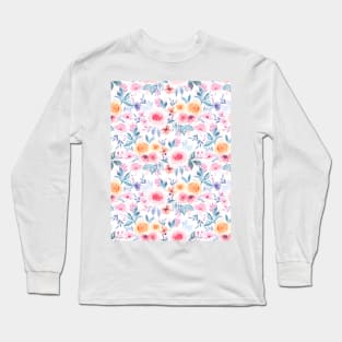 Watercolor flowers and leaves 2 Long Sleeve T-Shirt